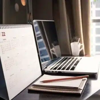 Laptop and 2022 Calendar