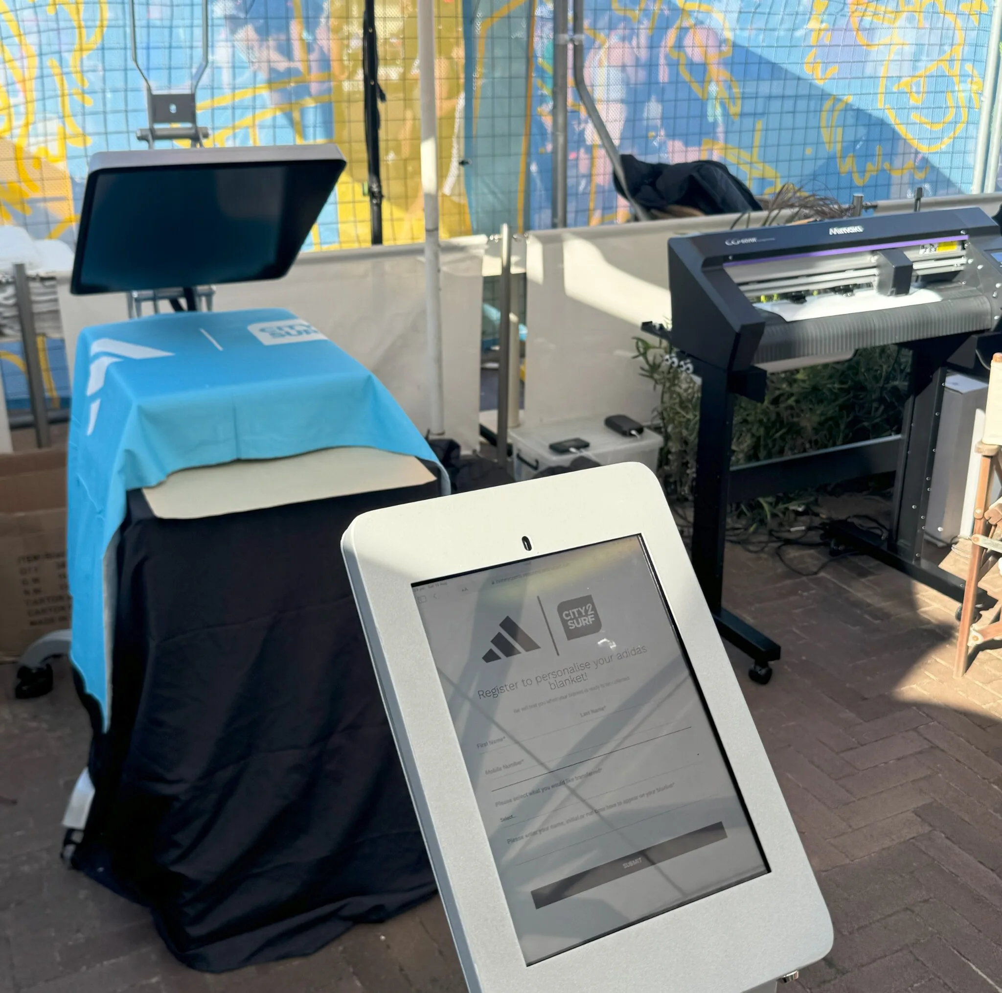 City2Surf-Activation-Stand City2Surf activation stand with heat press.
