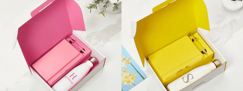Promotional merchandise by colour styled into a corporate gift pack palette