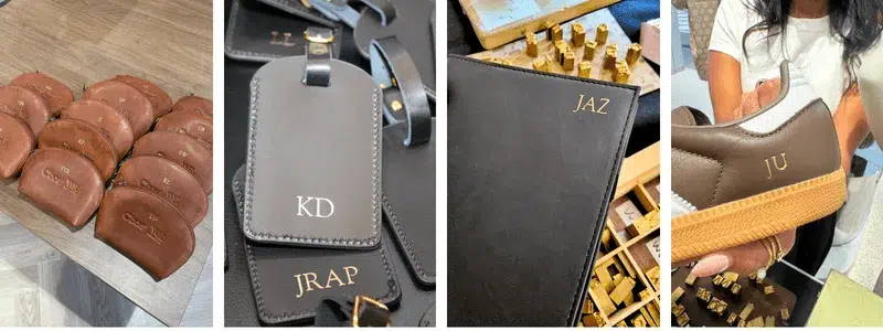 embossing leather live personalisation activation