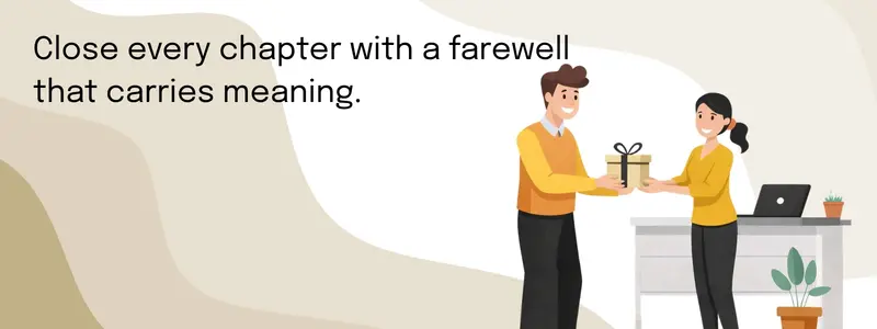 employee farewell gift exchange in office