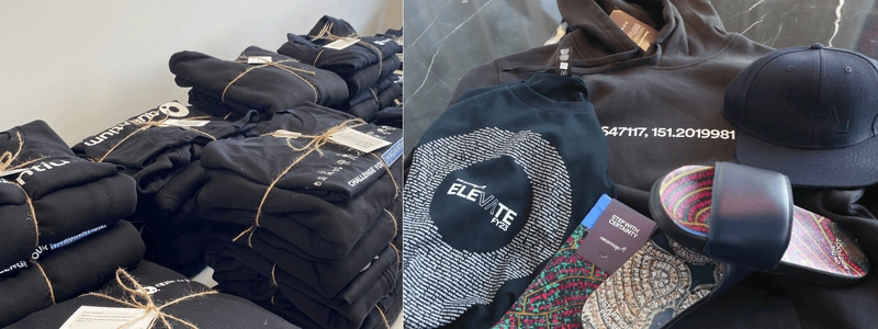 branded apparel gift pack with hoodies caps and clothing