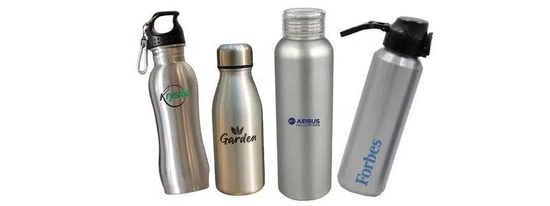 Insulated metal bottles as premium promotional drinkware with personalisation options