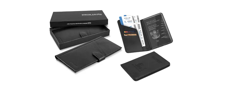 leather travel wallet and passport holder